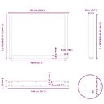 vidaXL Pieds de table à manger en U 2 pièces Noir 100 x (72-73) cm Acier
