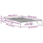vidaXL Cadre de lit 140x190 cm en pin massif