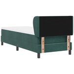 Lit à ressort vidaXL avec matelas vert foncé 80x200 cm en velours