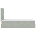 vidaXL Cadre de lit ottoman et matelas gris clair 90x190 cm velours