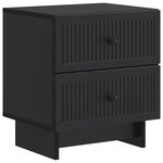 vidaXL Cabinet de chevet avec tiroir 2 Pièces Noir 43 x 34 5 x 47 5 cm