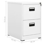 vidaXL Classeur Blanc 46x62x72 5 cm Acier