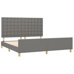 vidaXL Cadre de lit sans matelas gris foncé tissu