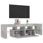 vidaXL Meuble TV avec lumières LED Gris béton 140x36 5x40 cm