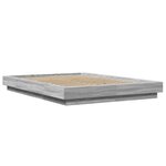 vidaXL Cadre de lit et lumières LED sans matelas sonoma gris 120x200cm