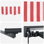 vidaXL Auvent rétractable manuel Rouge et Blanc 4 5 × 3 5 m