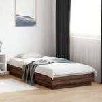 vidaXL Cadre de lit sans matelas chêne marron 100x200 cm