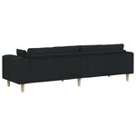 Sofa en tissu avec coussin Noir 208 cm tissu
