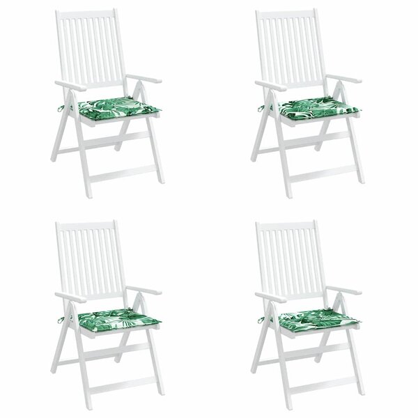 vidaXL Coussins de chaise 4 Pièces Motif de feuille 50 x 50 x 4 cm