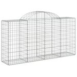 vidaXL Paniers à gabions arqués 15 Pièces 200x50x100/120 cm fer galvanisé