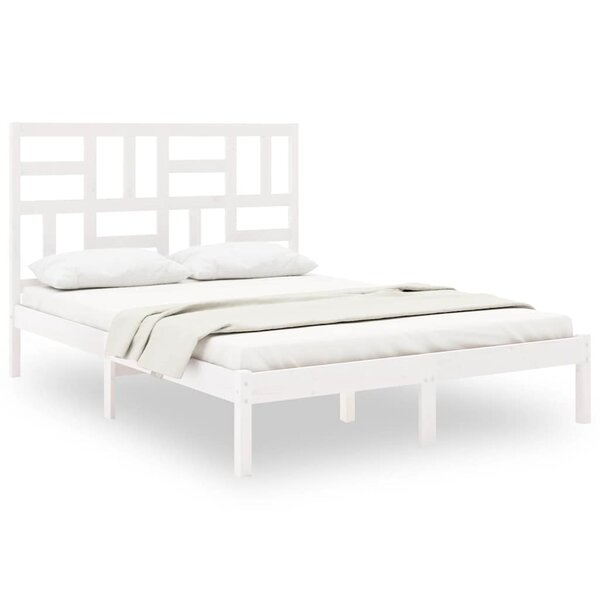 vidaXL Cadre de lit sans matelas blanc bois massif 140x200 cm