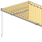 vidaXL Auvent rétractable manuel avec store 5x3 m Jaune et blanc