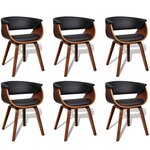 vidaXL Chaises à manger lot de 6 bois courbé et similicuir