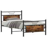 vidaXL Cadre de lit sans matelas chêne fumé 100x200 cm bois ingénierie