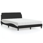 vidaXL Lit avec matelas Dover noir et blanc 120x200 cm similicuir