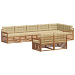 vidaXL Ensemble de canapés d'extérieur 8 pc Naturel et Beige
