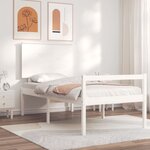 vidaXL Lit pour personne âgée sans matelas blanc bois massif