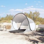 vidaXL Tente de plage 2 personnes gris escamotable imperméable