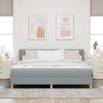 vidaXL Lit à ressorts avec tête de lit Gris clair 200 x 180 cm tissu
