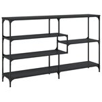vidaXL Table console noir 160x32x95 cm bois d'ingénierie