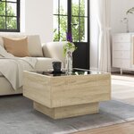 vidaXL Table basse avec LED chêne sonoma 50x50x30 cm bois d'ingénierie