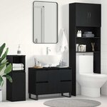 Meuble sous lavabo vidaXL Noir Chêne 80x33x60 cm Bois d'ingénierie