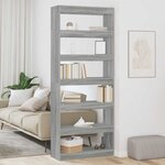 vidaXL Bibliothèque Sonoma gris 80 x 30 x 198 cm Bois d'ingénierie