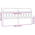 vidaXL Tête de lit métal blanc 200 cm