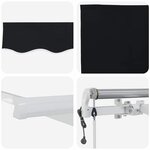 vidaXL Auvent Rétractable 500 × 350 cm Noir