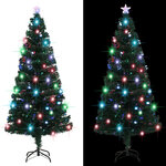 vidaXL Arbre de Noël pré-éclairé avec support 180 cm fibre optique