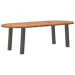 vidaXL Table à manger marron clair bois de chêne massif ovale