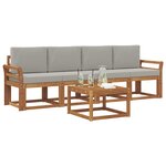 vidaXL Ensemble de canapés d'extérieur 5 pc Gris Naturel et Clair