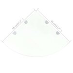 vidaXL Étagère de coin et supports chromés Verre transparent 45x45 cm