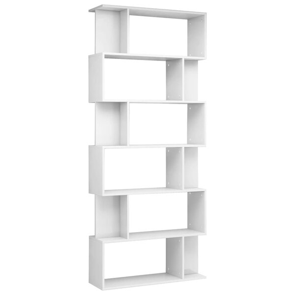 vidaXL Bibliothèque/Séparateur de pièce Blanc brillant 80x24x192 cm