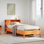 vidaXL Lit bibliothèque sans matelas cire marron 75x190 cm pin massif