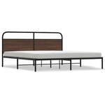 vidaXL Cadre de lit en métal sans matelas chêne marron 180x200 cm