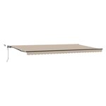vidaXL Auvent Rétractable avec Beige 600 × 300 cm tissu