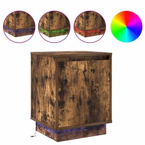 vidaXL Cabinet de chevet Chêne fumé 39 x 34 5 x 50 cm