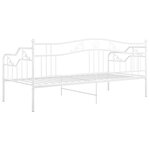 vidaXL Cadre de canapé-lit sans matelas blanc métal 90x200 cm