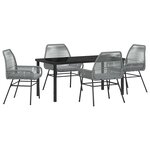 vidaXL Ensemble de salle à manger pour jardin 5 Pièces Gris polyrotin