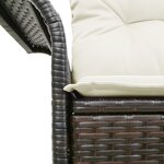 vidaXL Canapé de jardin 2 places avec rangement et coussins en Rattan Marron