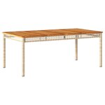 vidaXL Ensemble à manger de jardin et coussins 7 Pièces beige poly rotin