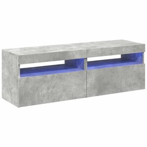 vidaXL Meubles TV avec lumières LED 2 Pièces gris béton 60x35x40 cm
