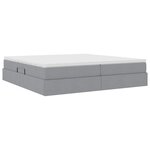 vidaXL Lit avec rangement et matelas Gris clair 200 x 200 cm Polyester