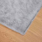 vidaXL Tapis en Fourrure Synthétique de Lapin Gris 200 x 200 cm