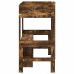 vidaXL Cadre de lit superposé avec bureau Chêne fumé 80 x 200 cm