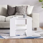 vidaXL Table basse blanc 55 5x55x45 cm bois d'ingénierie