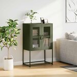 vidaXL Buffet haut vert olive 68x39x107 cm acier