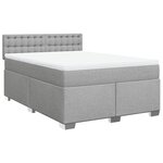 vidaXL Sommier à lattes de lit avec matelas Gris clair 140x190cm Tissu