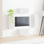 vidaXL Ensemble meuble TV 2 Pièces Blanc brillant Bois d'ingénierie